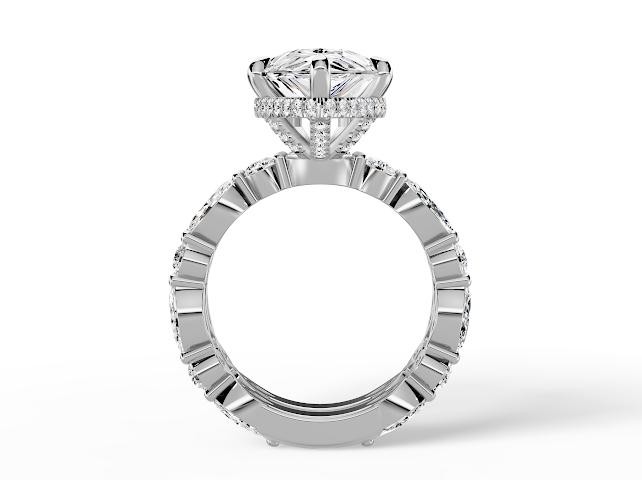 5.00 Carat Pear on Marquise Round Setting