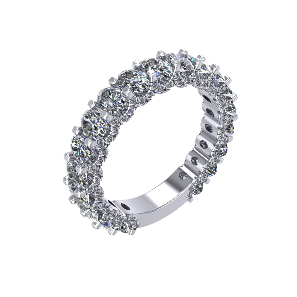 Celine matching wedding band       5MM Oval Brilliant U-Pave Luna