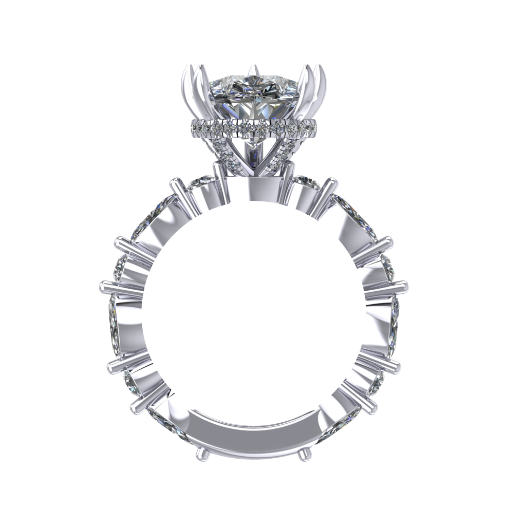 5.00 Carat Pear on Marquise Round Setting
