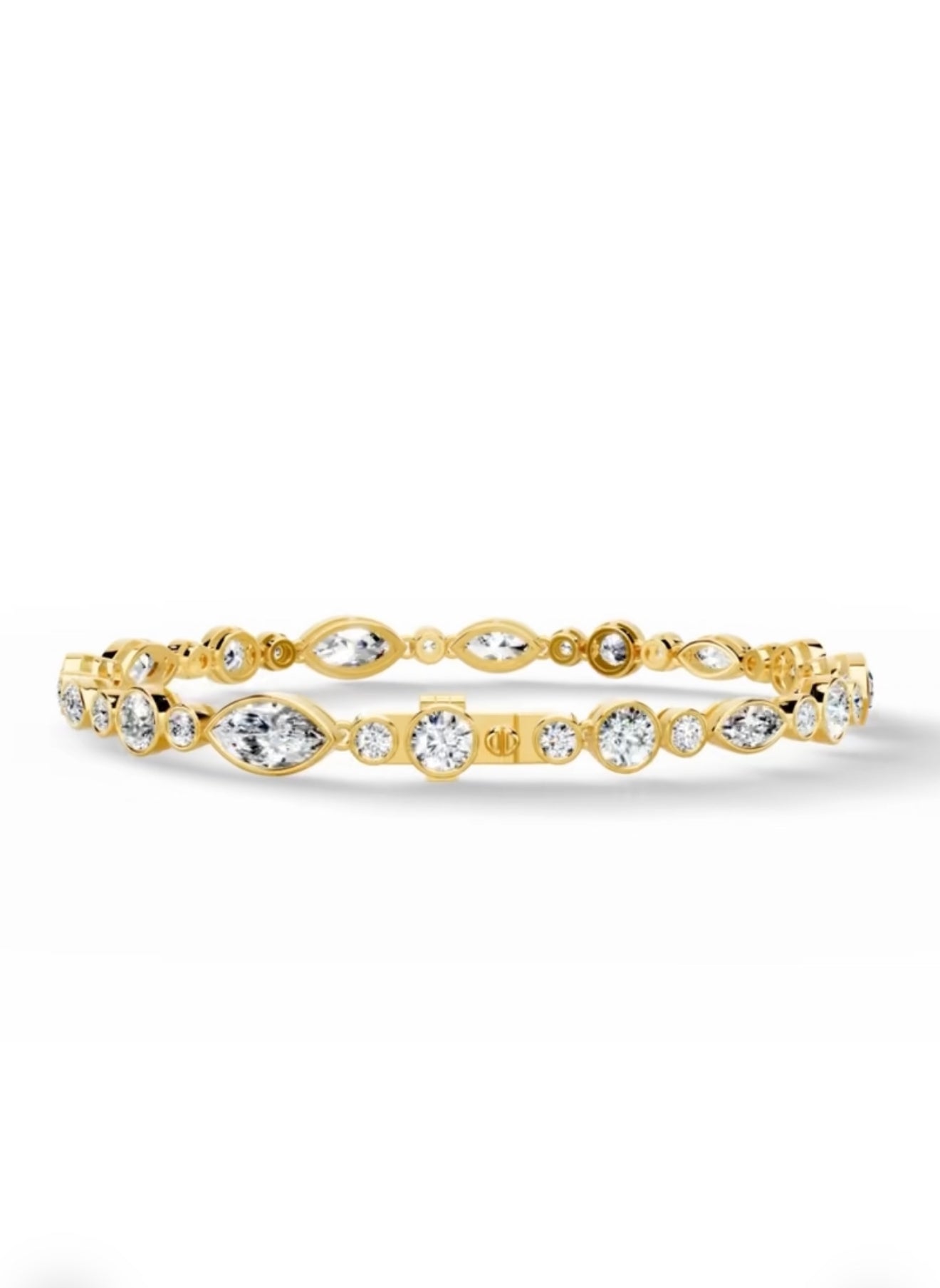 Marquise & Round Bezel Set Ladies Bracelet 10.37 carats