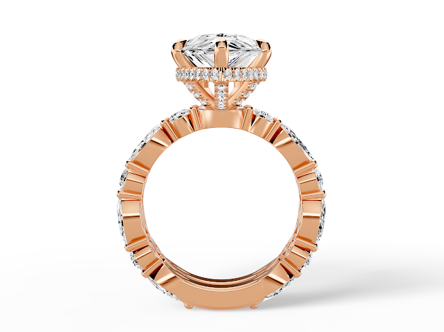 5.00 Carat Pear on Marquise Round Setting