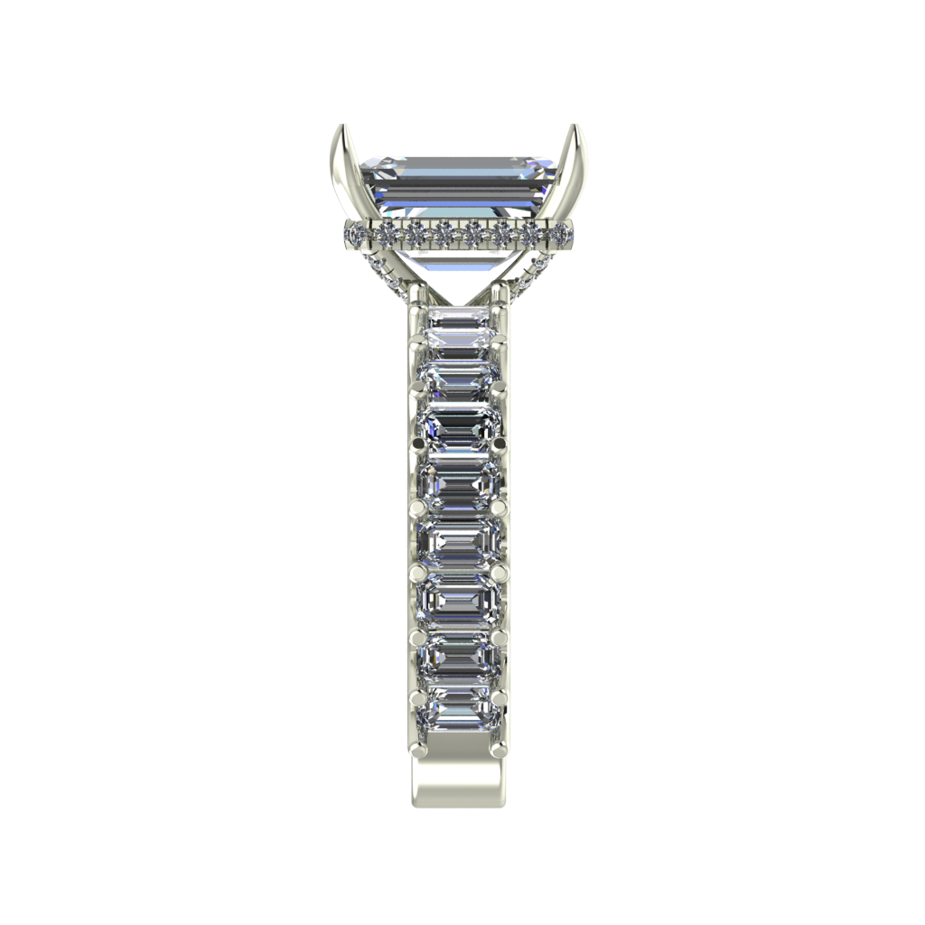 4 Carat Emerald Cut ring with emerald cut band