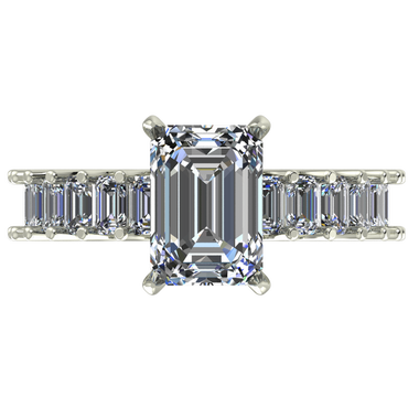 4 Carat Emerald Cut ring with emerald cut band