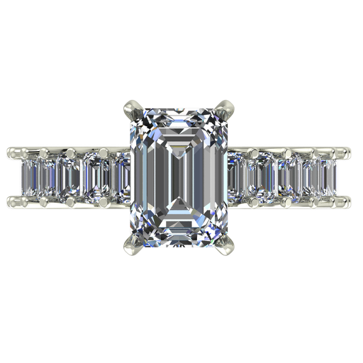 4 Carat Emerald Cut ring with emerald cut band