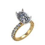 3 Carat Cushion Cut set in Two-Toned Signature Setting