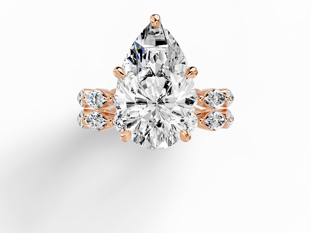 5.00 Carat Pear on Marquise Round Setting