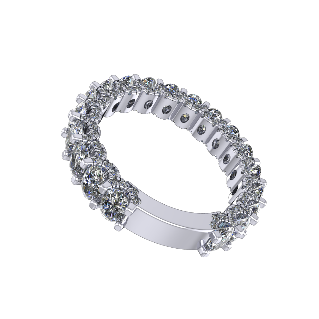 Celine matching wedding band       5MM Oval Brilliant U-Pave Luna