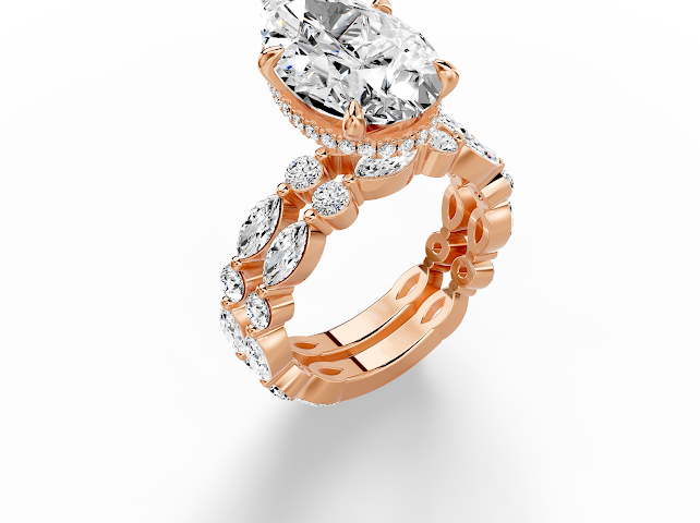 5.00 Carat Pear on Marquise Round Setting