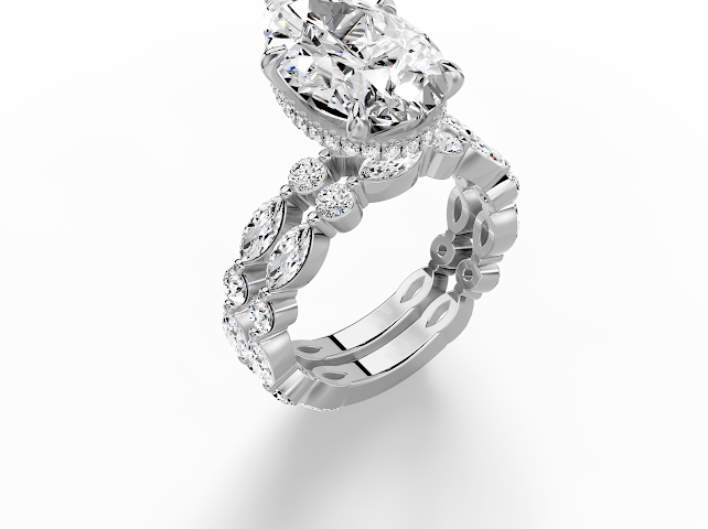 5.00 Carat Pear on Marquise Round Setting