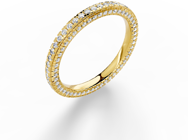 3D Pave Wedding Band