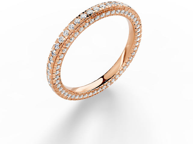 3D Pave Wedding Band