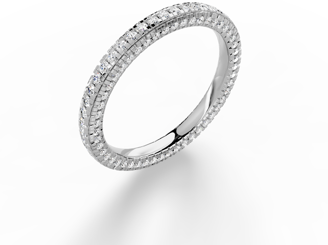 3D Pave Wedding Band