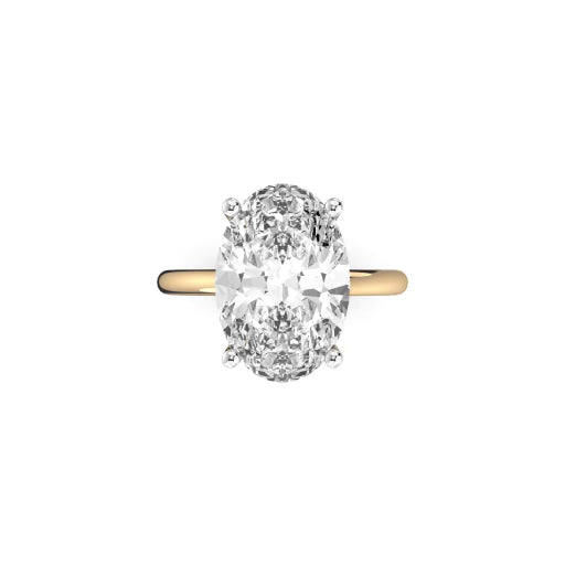 5.0 Carat Oval D Color VS1 Clarity IGI Certified Laboratory Grown Diamond Hidden Halo 14K Yellow Gold Setting