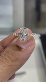 3.50 Carat Radiant in Marquise & Round Setting 18K Yellow Gold