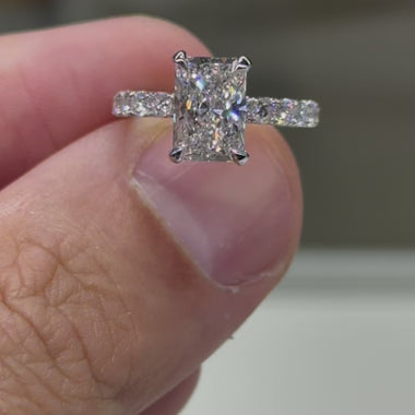 2.50 Carat Radiant in Signature Hidden Halo 1.20ct Setting