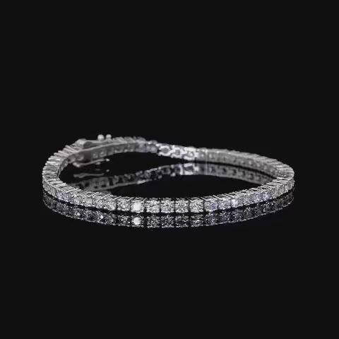 4 Prong Round Tennis Bracelet Double Safety