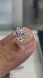 3.50 Carat Radiant in Marquise & Round Setting 18K Yellow Gold