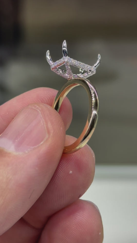 Two-Tone Solitaire Hidden Halo Mounting