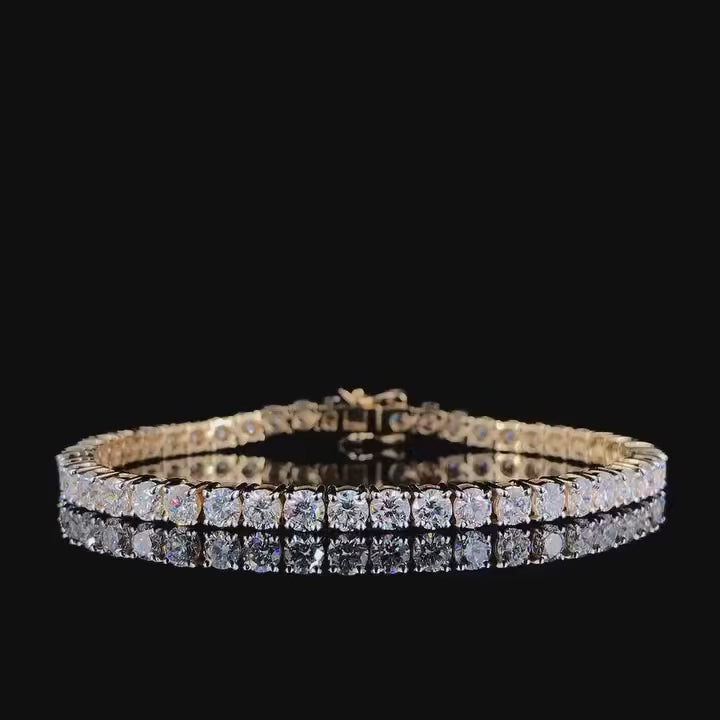 4 Prong Round Tennis Bracelet Double Safety