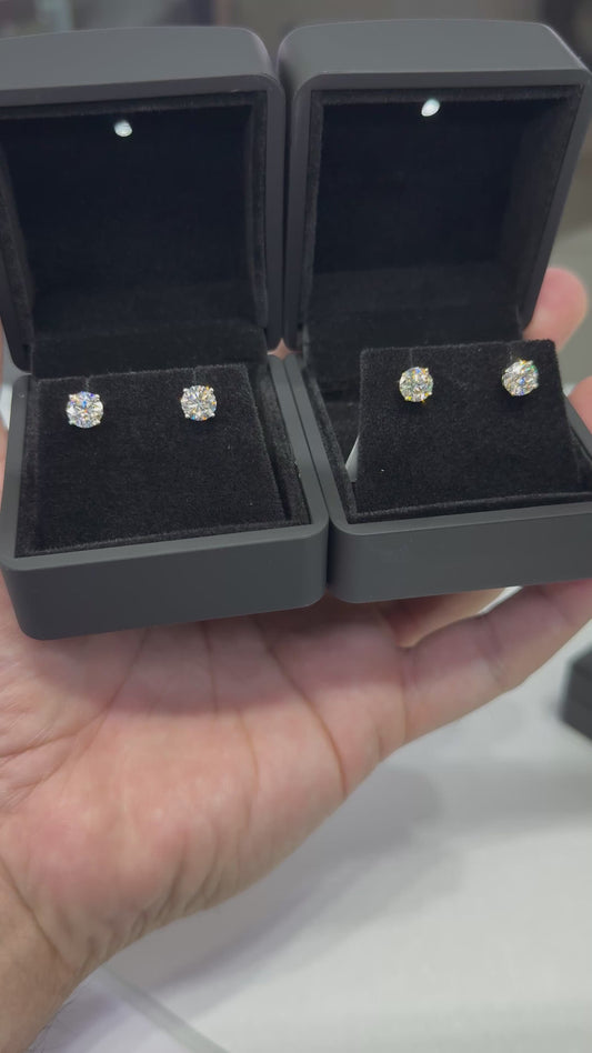 2 carat Total Stud Round Earrings