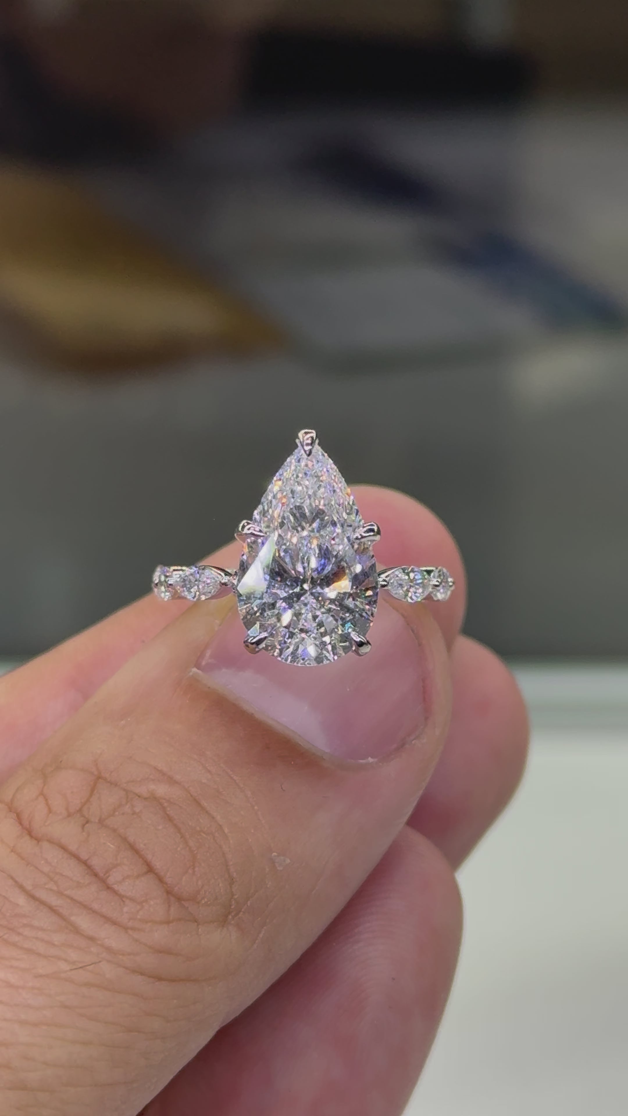 5.00 Carat Pear on Marquise Round Setting